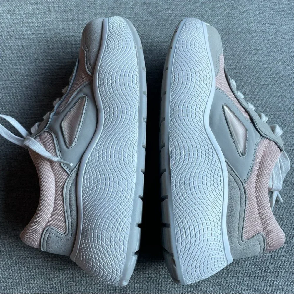 ZARA Woman Pink & Gray Platform Fashion Trainers Sneakers - Picture 4 of 10